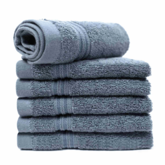Picture of Khăn lau cotton đa năng  ghi (Bộ 6 chiếc) - Khăn tay cho phòng tắm, phòng tập thể dục, thẩm mỹ viện, Spa - Mềm, nhẹ - VNUSHKKA00073