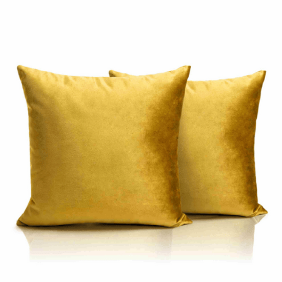 Ảnh của Bộ 2 vỏ gối vuông trơn - Vỏ gối cho phòng ngủ, ghế sofa màu vàng 20'' - Vỏ gối trang trí - VNUSHKVG00067