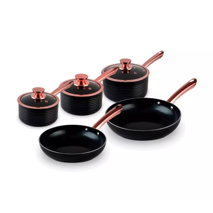 Picture of Set of 5-piece high-class pots and pans - rose gold color