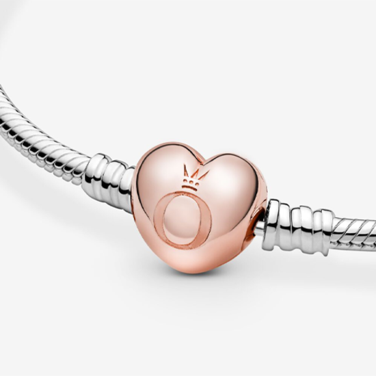 Picture of Vòng tay Pandora charm trái tim mạ vàng hồng