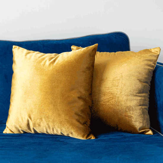 Picture of Bộ 2 vỏ gối vuông trơn - Vỏ gối cho phòng ngủ, ghế sofa màu vàng 20'' - Vỏ gối trang trí - VNUSHKVG00067