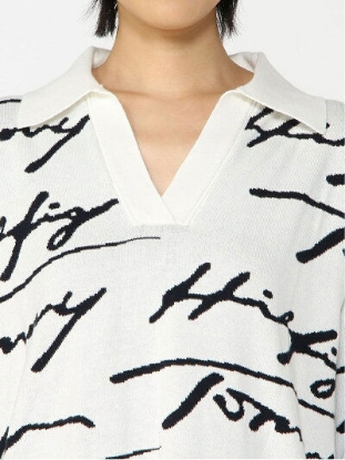 Ảnh của Váy dệt kim logo chữ ký TOMMY HILFIGER