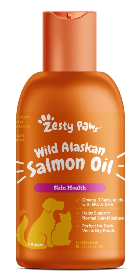 Ảnh của Zesty Paws Pure Wild Alaskan Salmon Oil Thực phẩm bổ sung dạng lỏng cho chó hoặc mèo, 8 fl oz