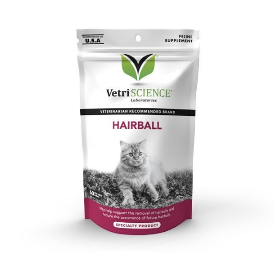 Picture of VetriScience Hairball Hỗ trợ tiêu hóa cho mèo, vị gà, 60 viên nhai vừa ăn