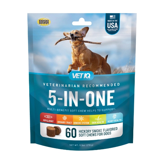 Picture of Viên nhai mềm bổ sung đa lợi 5 trong một VETIQ cho chó, 60 viên, 9,5 oz
