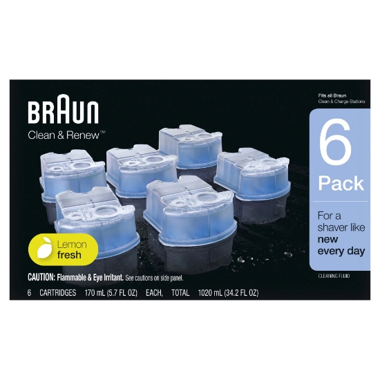 Picture of Braun Clean and Renew Đầu thay thế Hộp mực nạp lại máy cạo râu namCCR, Lemon Fresh, 6 Pk