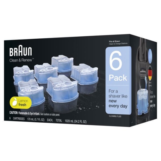 Picture of Braun Clean and Renew Đầu thay thế Hộp mực nạp lại máy cạo râu namCCR, Lemon Fresh, 6 Pk
