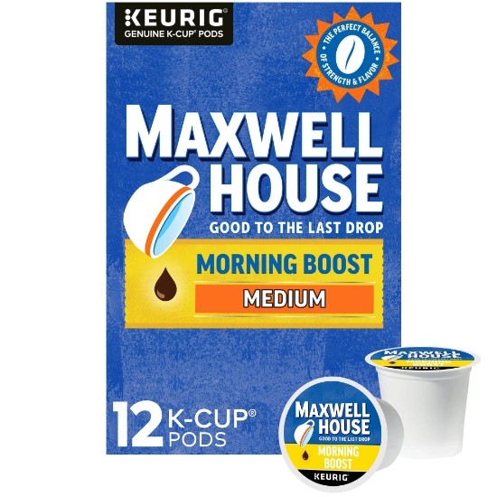 Ảnh của Viên nén cà phê K-Cup® rang vừa Maxwell House Morning Boost với lượng caffein tăng cường, 12 viên nén