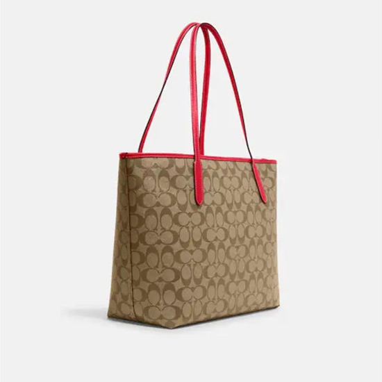 Picture of Coachoutlet - Túi City Tote In Signature Canvas With Wild Strawberry