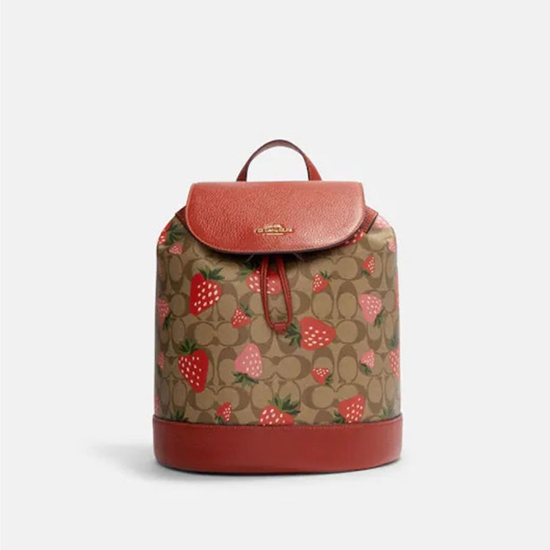 Ảnh của Coachoutlet - Túi Dempsey Drawstring Backpack In Signature Canvas With Wild Strawberry Print