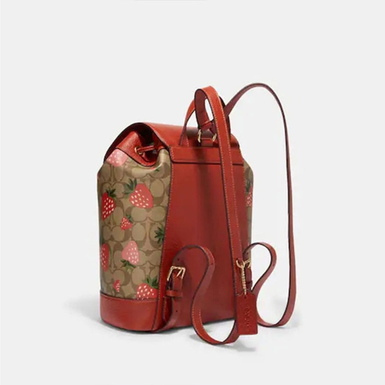 Ảnh của Coachoutlet - Túi Dempsey Drawstring Backpack In Signature Canvas With Wild Strawberry Print