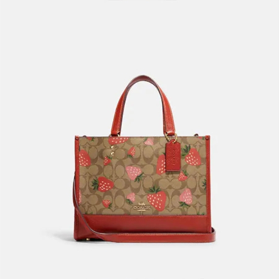 Picture of Coachoutlet - Túi Dempsey Carryall In Signature Canvas With Wild Strawberry Print