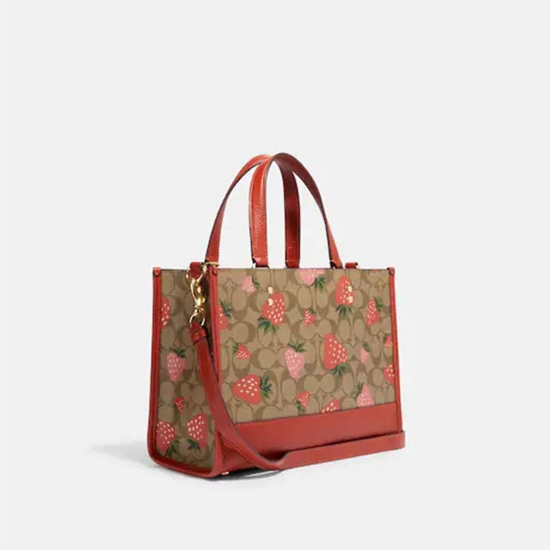 Picture of Coachoutlet - Túi Dempsey Carryall In Signature Canvas With Wild Strawberry Print