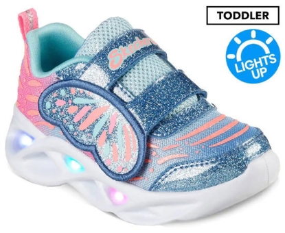 Ảnh của Giày thể thao phát sáng Twisty Brights Wingin It cho bé gái tập đi của Skechers - Xanh lam/Xanh lam