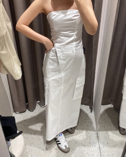 Picture of Váy Zara trắng quây dài size M(US)